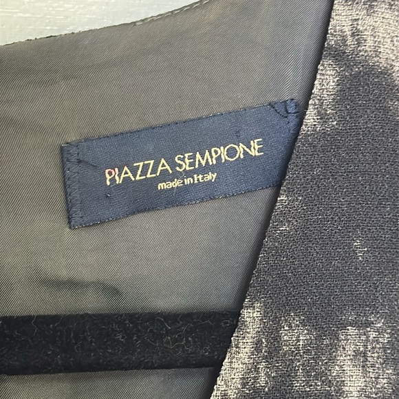 Piazza Sempione Black and Gray Sheath Midi Dress with V-neck for Work - Picture 2 of 7